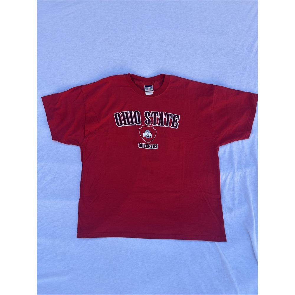 Vintage Red Oak T-Shirt‎ Red Sz XL Ohio State Buckeyes Heavy Oversized College